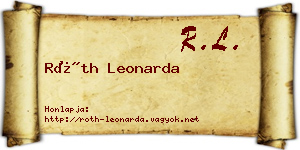Róth Leonarda névjegykártya